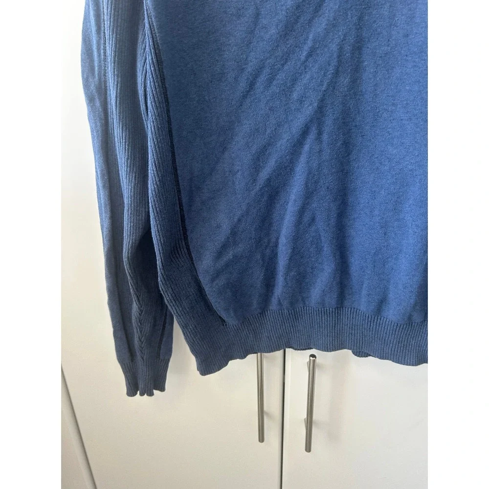 BKE Athletic Fit Mens Blue Quarter Zip Pullover Sweater Size Large Ribbed‎ Knit